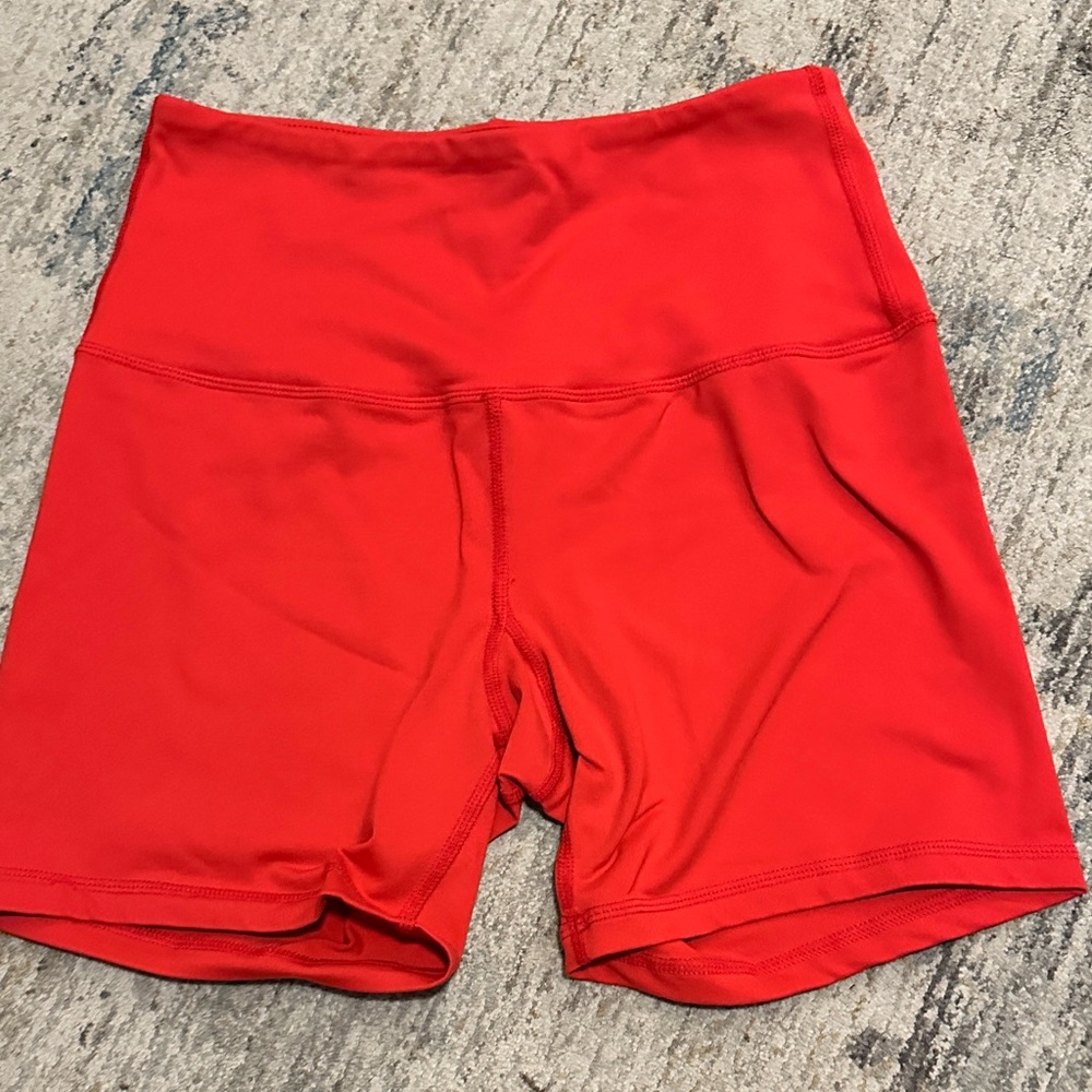 Women's Red High-Waisted Shorts